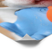 家族の名前とコラージュ5枚の写真， Chalkboard ポスター (角)