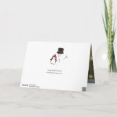 家族の名前と写真とクリスマススノーフレーク カード (裏面)