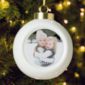家族の名前と写真のクリスマス セラミックボールオーナメント
