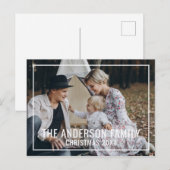 家族の名前と家族写真 ポストカード (正面/裏面)