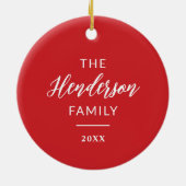 家族の名前と年と休日の写真オーナメント セラミックオーナメント (裏面)