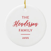 家族の名前と年と休日の写真オーナメント セラミックオーナメント (裏面)