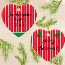 家族の名前と年の赤と白ストライプ数