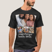家族の名前と年号フォトコラージュテンプレート Tシャツ (正面)