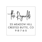 家族の名前と自宅住所のエレガント差出人住所 ラバースタンプ (インプリント)