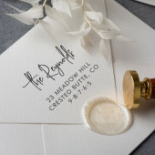 家族の名前と自宅住所のエレガント差出人住所 ラバースタンプ