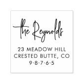 家族の名前と自宅住所のモダン差出人住所 セルフインキングスタンプ (デザイン)