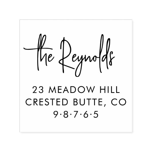 家族の名前と自宅住所のモダン差出人住所 セルフインキングスタンプ (デザイン)