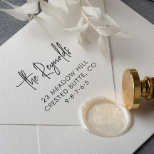 家族の名前と自宅住所のモダン差出人住所