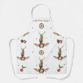 家族の名前のエレガントクリスマスパターン エプロン (正面)