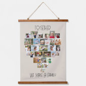 家族の名前のハート形87写真コラージュ 吊り下げ型タペストリー (正面2)
