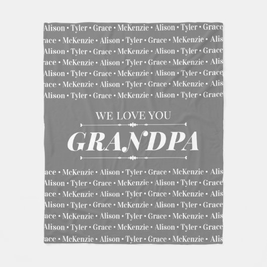 家族の名前のパターンを持つ人のためのギフト フリースブランケット (正面)