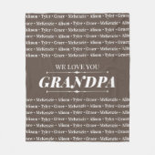 家族の名前のパターンを持つ人のためのギフト フリースブランケット (正面)