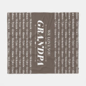 家族の名前のパターンを持つ人のためのギフト フリースブランケット (正面(横))