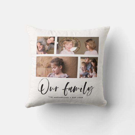 「家族の名前の写真コラージュを作成する」 クッション (裏面)