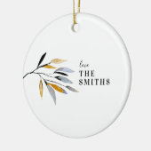 家族の名前の年のシンプルクリスマス セラミックオーナメント (左)