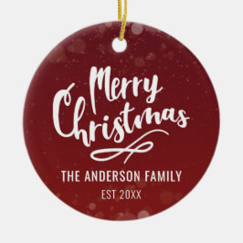 家族の名前の年のモダンクパーソナライズされたラス セラミックオーナメント