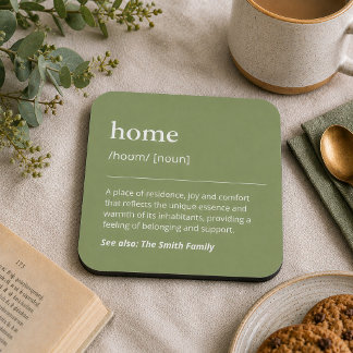 家族の名前の コースター ホームの定義 Sage Green
