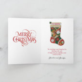 家族の名前をカスタマイズするクリスマスストッキングカード カード (内部)