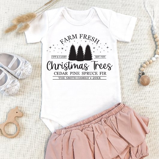 家族の名前をカスタムするパーソナライズされたマッチングクリスマス ベビーボディスーツ
