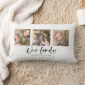 家族の名前をスクリプト写真コラージュ ランバークッション (ブランケット)