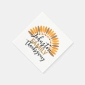 家族の名前を感謝祭に追加紙 スタンダードカクテルナプキン (角)