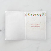 家族の名前を持つクリスマスジンジャーブレッドの家 シーズンカード (内部)