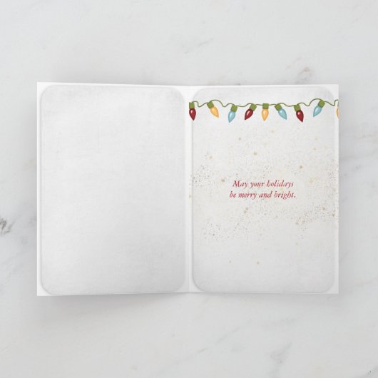 家族の名前を持つクリスマスジンジャーブレッドの家 シーズンカード (内部)