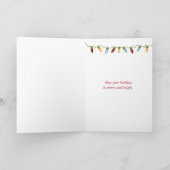 家族の名前を持つクリスマスジンジャーブレッドの家 シーズンカード (内部)