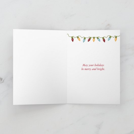 家族の名前を持つクリスマスジンジャーブレッドの家 シーズンカード (内部)