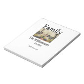 家族の名前を追加する写真年の素朴なヴィンテージテンプレート ノートパッド (回転)