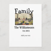 家族の名前を追加する写真年の素朴なヴィンテージテンプレート ポストカード (正面)