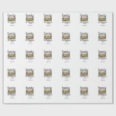 家族の名前を追加する写真年の素朴なヴィンテージテンプレート ラッピングペーパー (フラット)