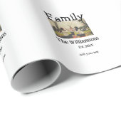 家族の名前を追加する写真年の素朴なヴィンテージテンプレート ラッピングペーパー (ロールコーナー)