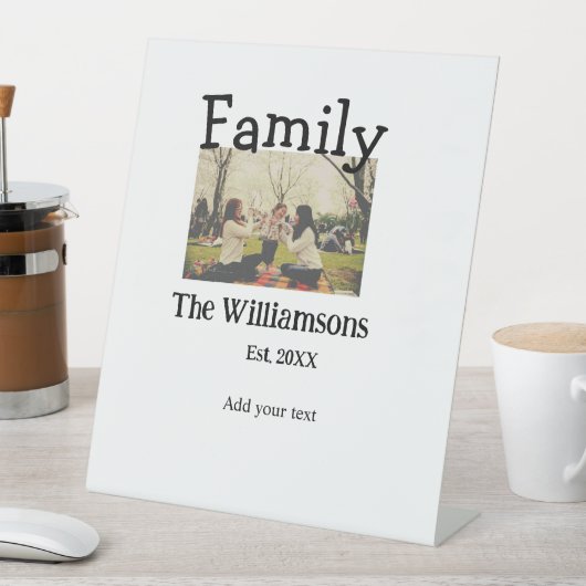 家族の名前を追加する写真年の素朴なヴィンテージテンプレート 台座サイン (インサイチュ)