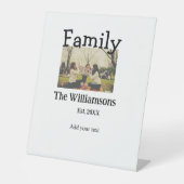 家族の名前を追加する写真年の素朴なヴィンテージテンプレート 台座サイン (正面)