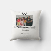 家族の名前を追加する写真年の素朴なヴィンテージ懇親会 クッション (裏面)