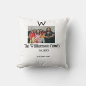 家族の名前を追加する写真年の素朴なヴィンテージ懇親会 クッション (正面)