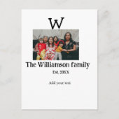 家族の名前を追加する写真年の素朴なヴィンテージ懇親会 ポストカード (正面)