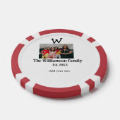 家族の名前を追加する写真年の素朴なヴィンテージ懇親会 ポーカーチップ (シングル)