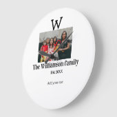 家族の名前を追加する写真年の素朴なヴィンテージ懇親会 ラージ壁時計 (傾斜)