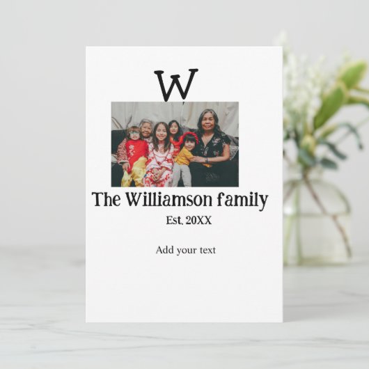 家族の名前を追加する写真年の素朴なヴィンテージ懇親会 招待状 (スタンド正面)