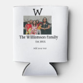 家族の名前を追加する写真年の素朴なヴィンテージ懇親会 缶クーラー (正面)