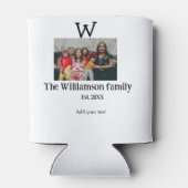 家族の名前を追加する写真年の素朴なヴィンテージ懇親会 缶クーラー (裏面)