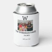 家族の名前を追加する写真年の素朴なヴィンテージ懇親会 缶クーラー (缶裏面)