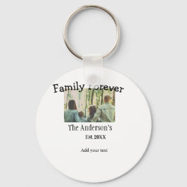 家族の名前を追加する写真年の素朴なヴィンテージ キーホルダー
