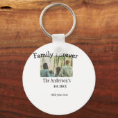 家族の名前を追加する写真年の素朴なヴィンテージ キーホルダー (正面)