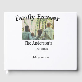 家族の名前を追加する写真年の素朴なヴィンテージ ゲストブック