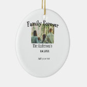 家族の名前を追加する写真年の素朴なヴィンテージ セラミックオーナメント (右)