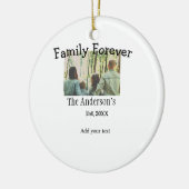 家族の名前を追加する写真年の素朴なヴィンテージ セラミックオーナメント (左)